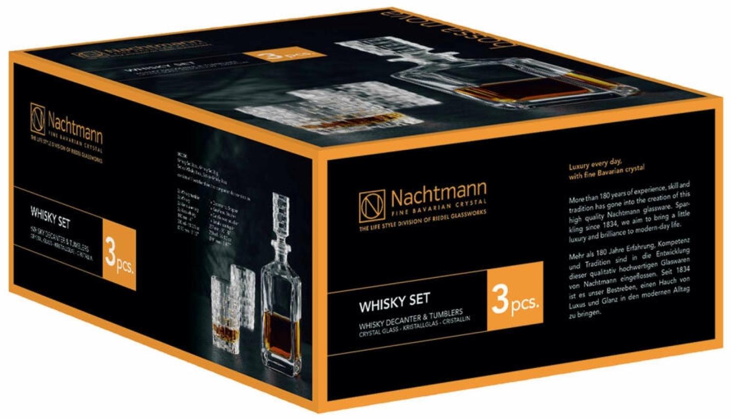 Nachtmann Punk Whiskyset 3tlg, Karaffe + Whiskyglas, Whiskybecher, Whiskeyglas, Kristallglas, 750 ml, 0099501-0 Bild 1