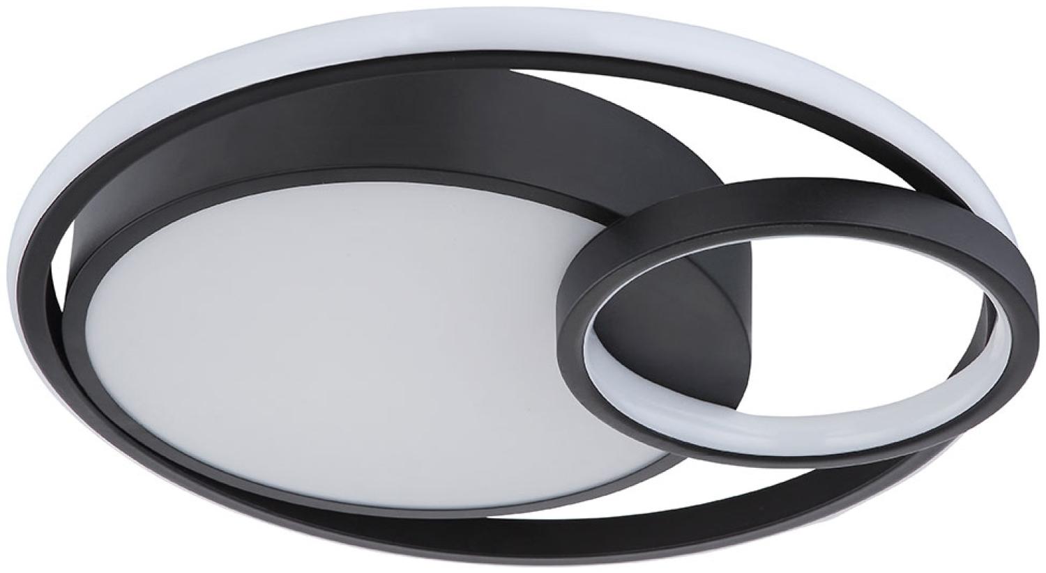 LED Deckenleuchte, Ring-Design schwarz-matt, weiß, L 40,5 cm Bild 1