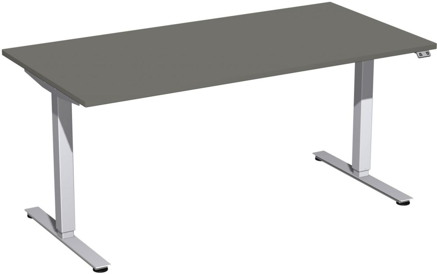 Elektro-Hubtisch 'Smart', höhenverstellbar, 160x80x70-120cm, gerade, Graphit / Silber Bild 1