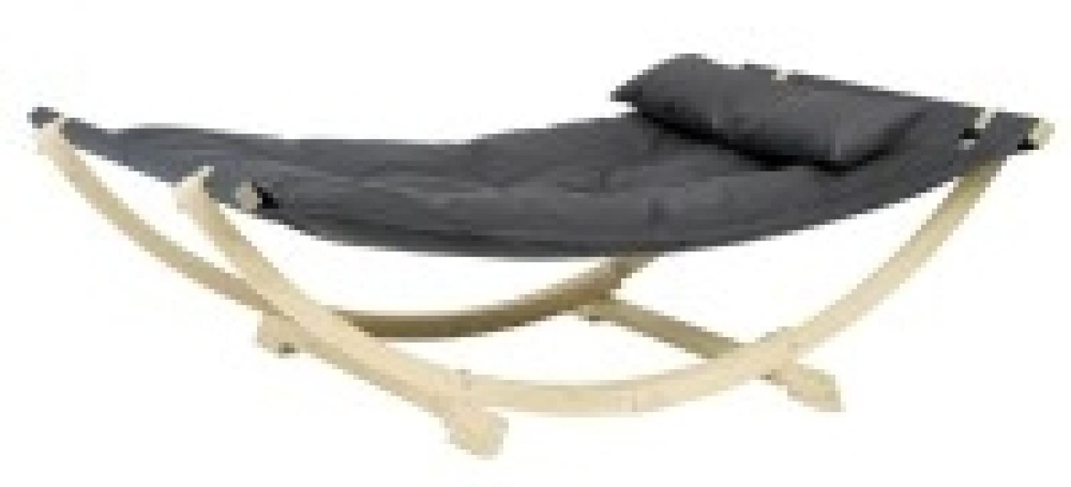 AMAZONAS XXL Schwebebett Lounge Bed Schwebeliege Anthracite inkl. Holzgestell Bild 1