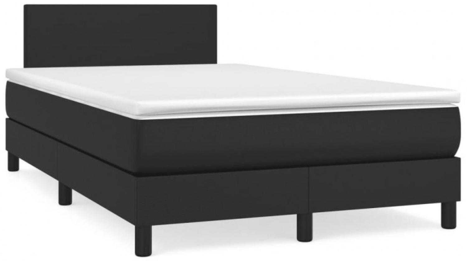 Boxspringbett mit Matratze & LED Schwarz 120x190 cm Kunstleder (Farbe: Schwarz) Bild 1