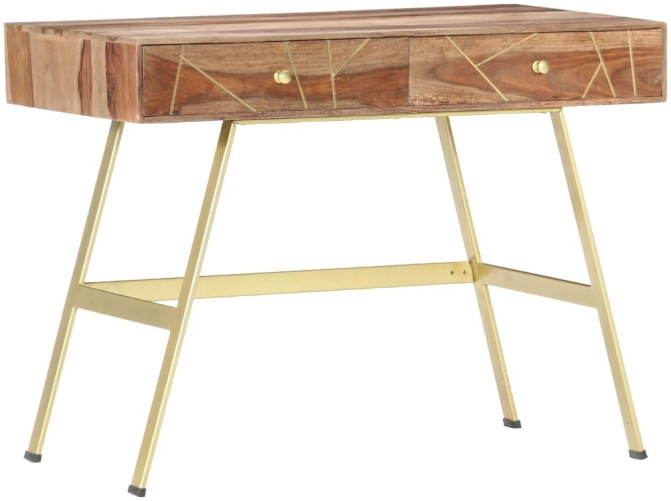 Schreibtisch mit Schubladen 100×55×75 cm Massivholz Palisander Bild 1