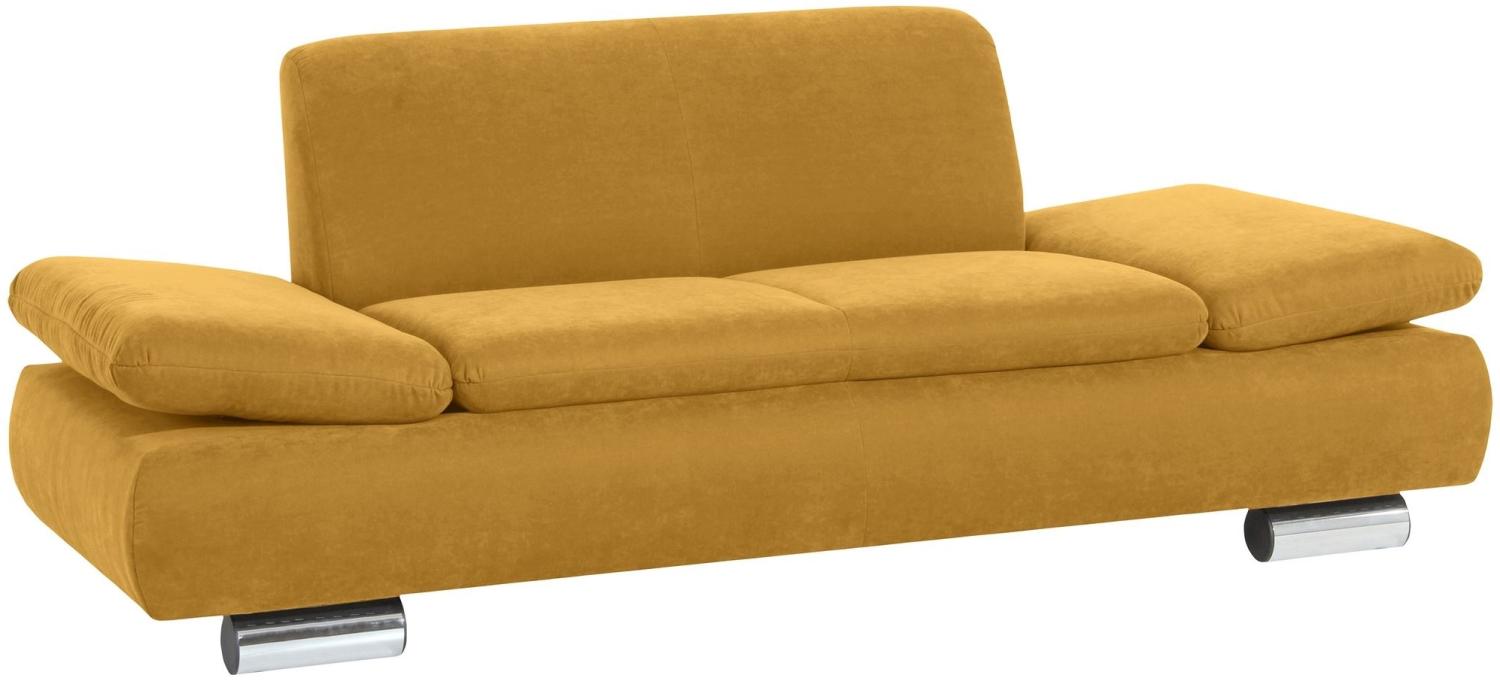Sofa 2-Sitzer Kaye Bezug Veloursstoff Metallfuß verchromt / mais 23129 Bild 1