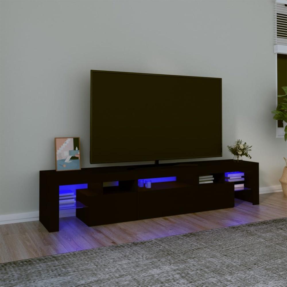 vidaXL TV-Schrank mit LED-Leuchten Schwarz 200x36,5x40 cm Bild 1