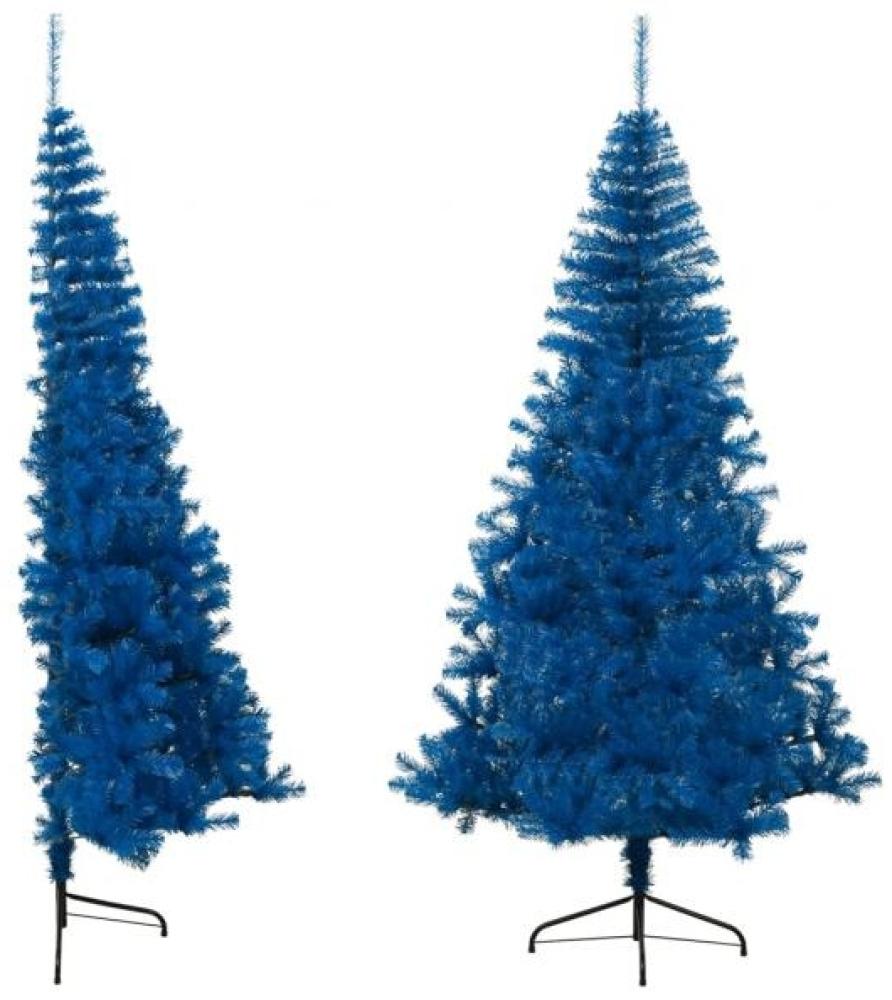 Künstlicher Halb-Weihnachtsbaum mit Ständer Blau 210 cm PVC Bild 1