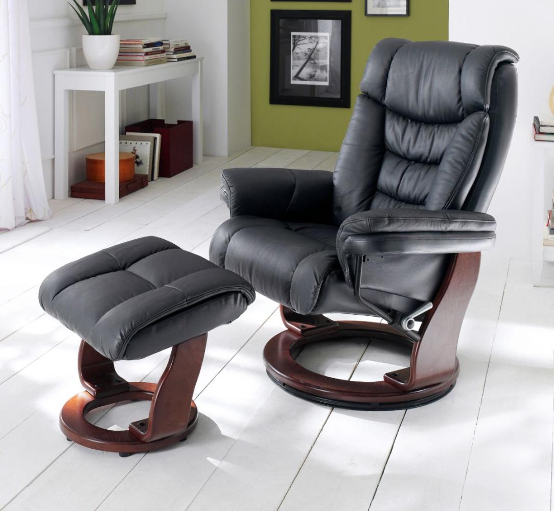 Relaxsessel Toronto schwarz Set mit Hocker Bild 1