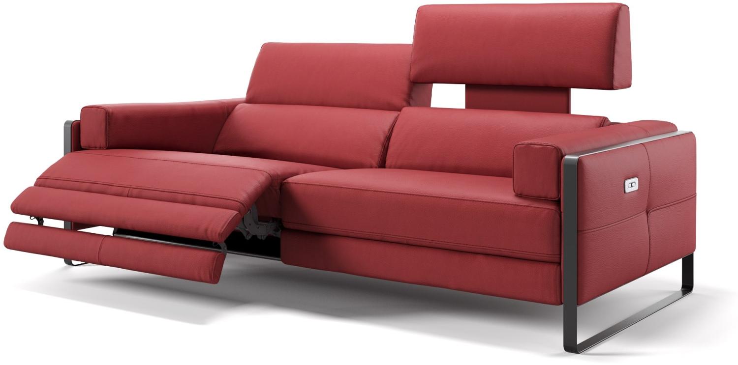 Sofanella 3-Sitzer MILO Ledersofa Relaxsofa Couch in Rot Bild 1