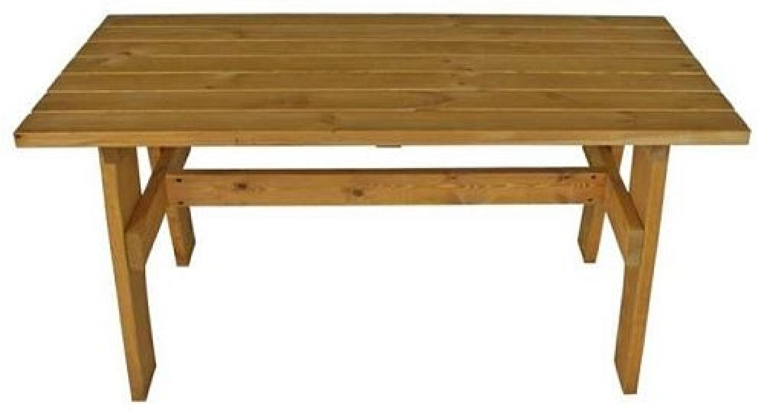Gartentisch Holztisch Tisch aus Kiefernholz massiv helbraun 150 x 70 cm Bild 1