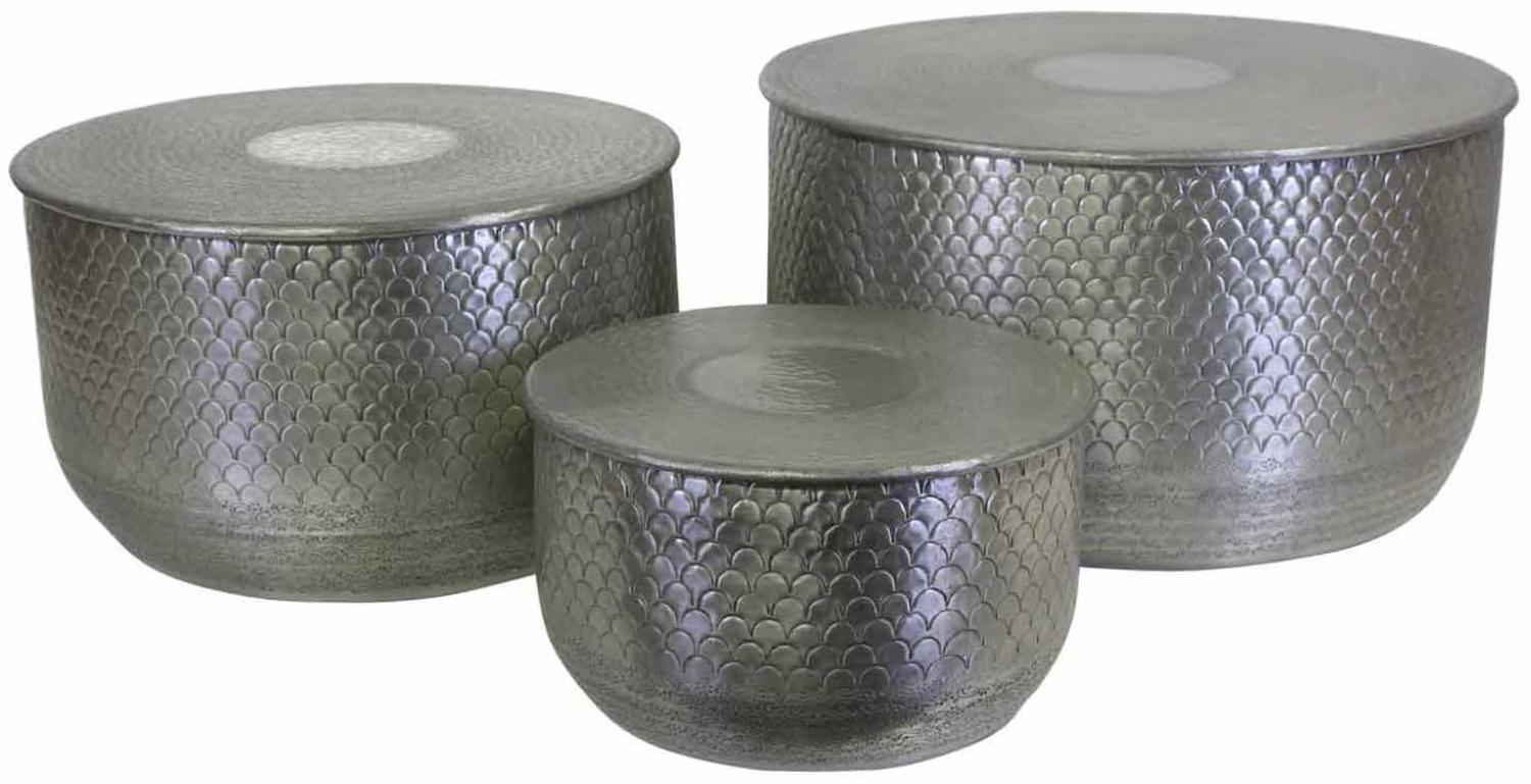 Orientalischer Beistelltisch Alava Silber 3 er Set Bild 1