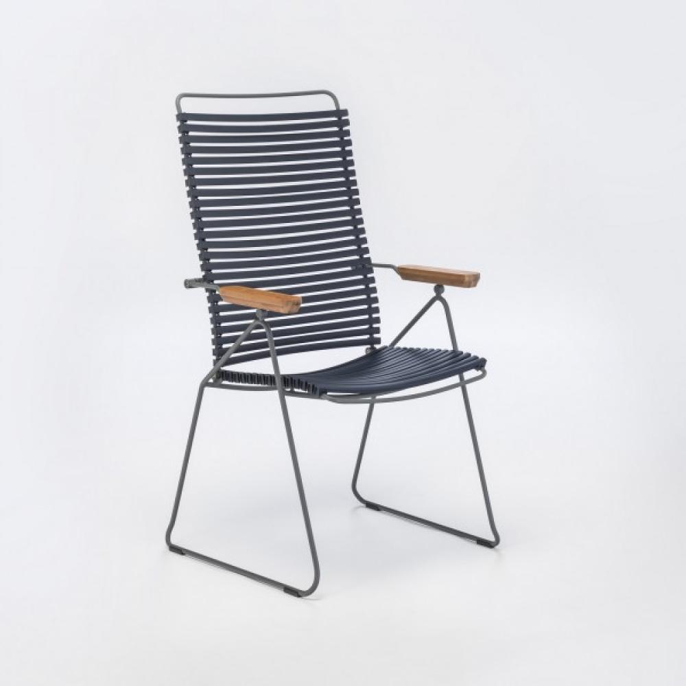 Outdoor Stuhl Click verstellbare Rückenlehne dunkelblau Bild 1