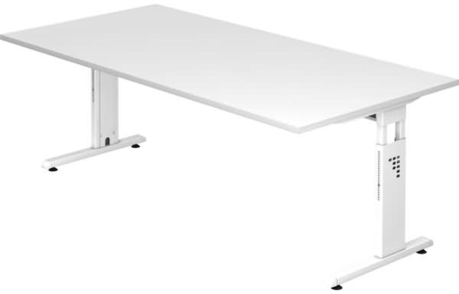 Schreibtisch OS2E C-Fuß 200x100cm Weiß Gestellfarbe: Weiß Bild 1