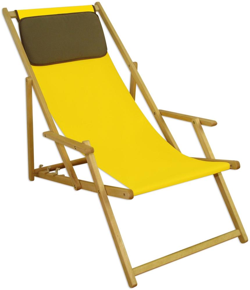 Liegestuhl Deckchair gelb klappbare Sonnenliege Gartenliege Strandstuhl Gartenmöbel 10-302 N KD Bild 1
