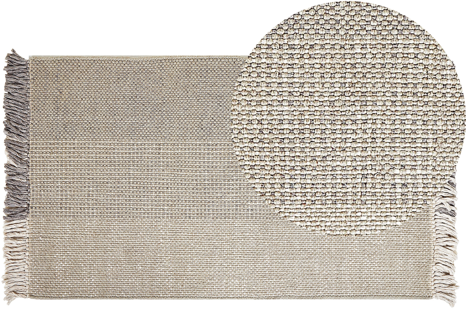 Teppich Wolle grau 80 x 150 cm Kurzflor TEKELER Bild 1