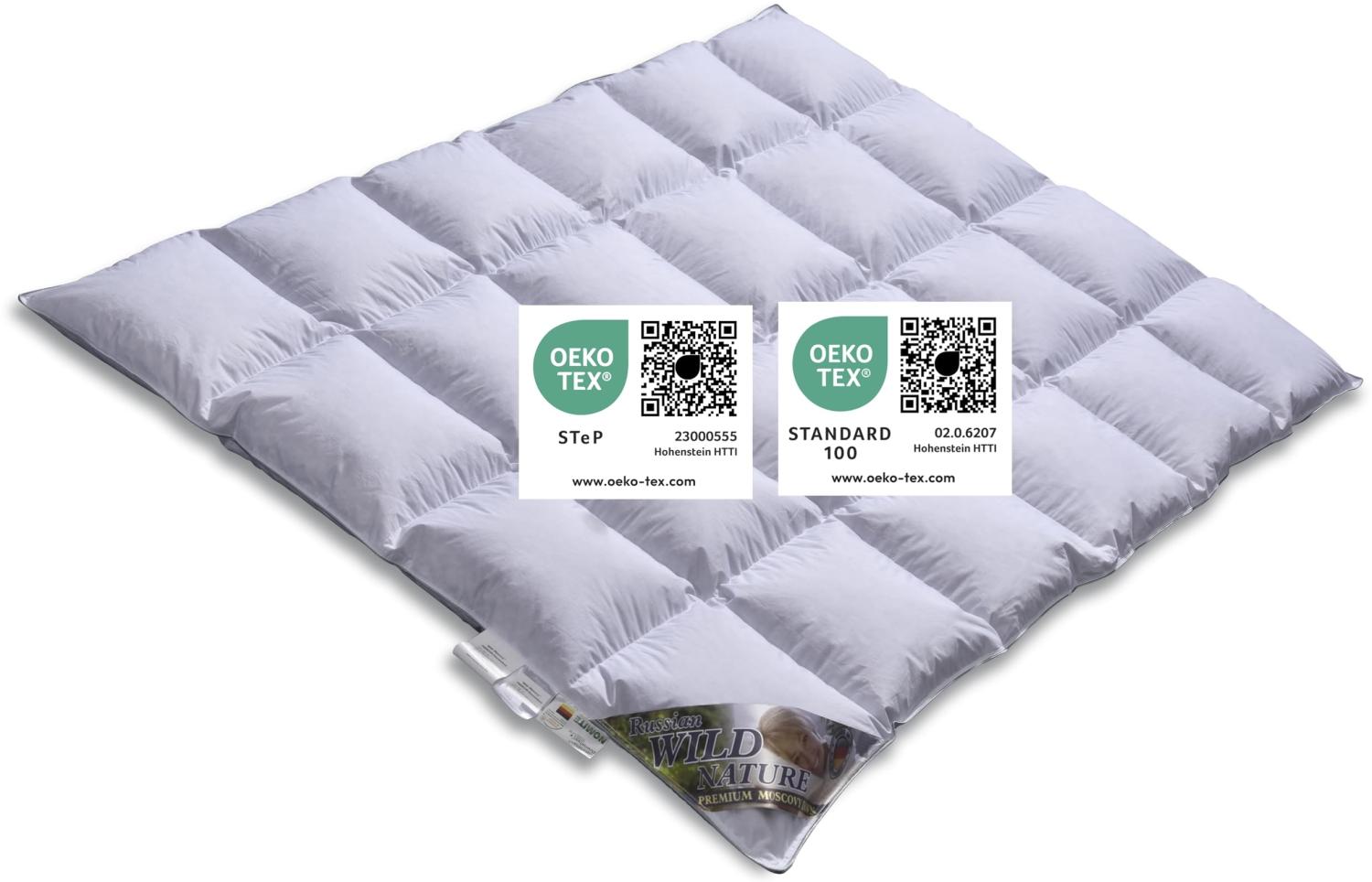 Vitaschlaf® TESTSIEGER Wild Moscovy® W6 EXTRA WARM Premium Daunendecke Daunenbett Made in Germany Since 1947 Made in Germany Since 1947 (155 x 200 cm) Bild 1