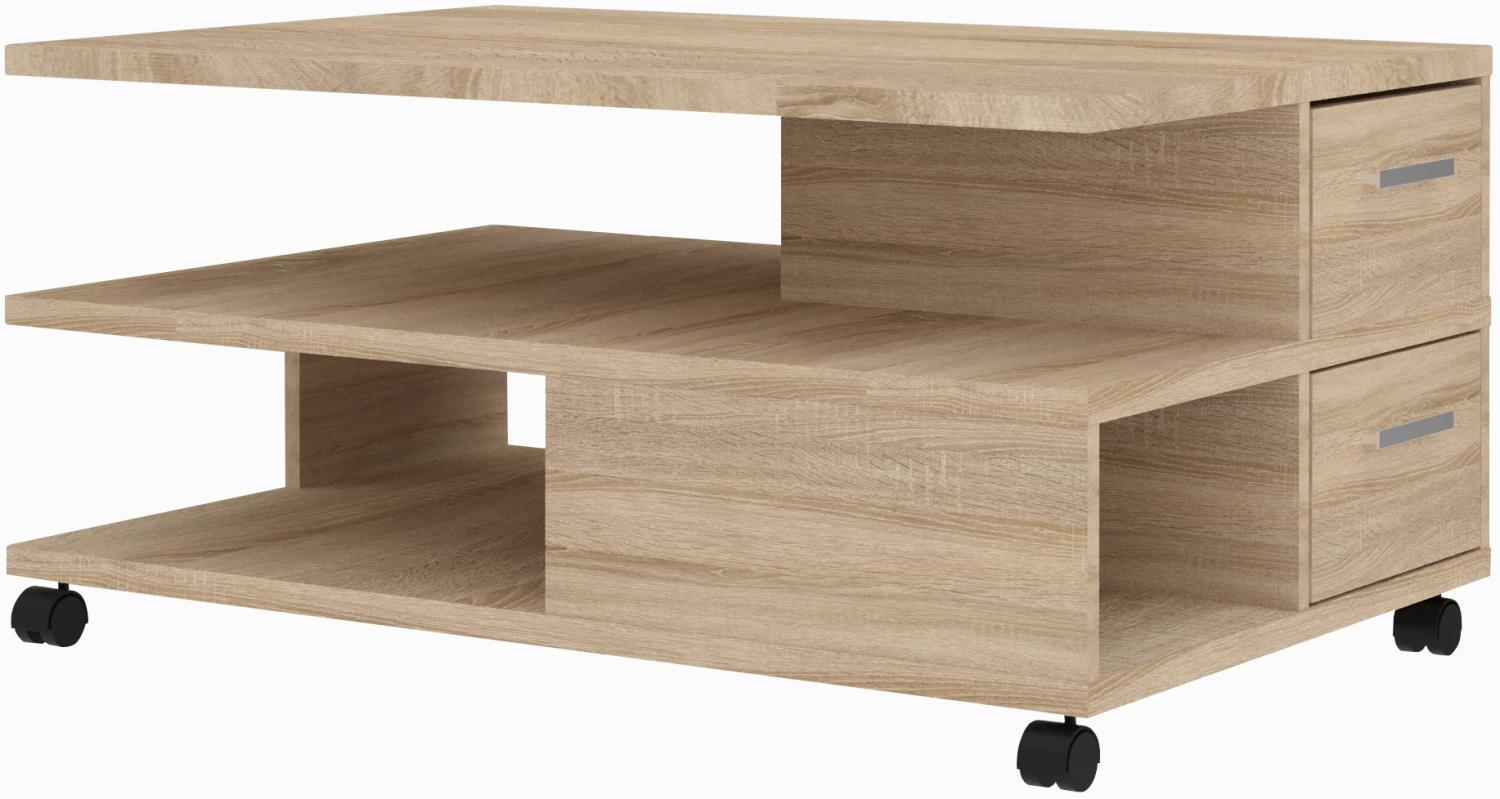 FMD Möbel - PIA - Couchtisch - melaminharzbeschichtete Spanplatte - Eiche Nb - 92 x 44,5 x 60cm Bild 1