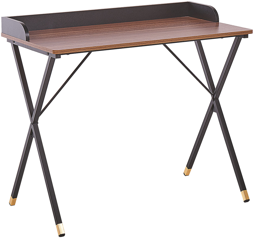 Schreibtisch dunkler Holzfarbton / schwarz 90 x 50 cm GENEVE Bild 1