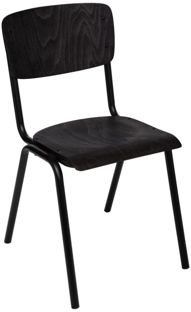 Stuhl im Schul-Stil, Holz, schwarz, Höhe 83 cm, schwarz Bild 1