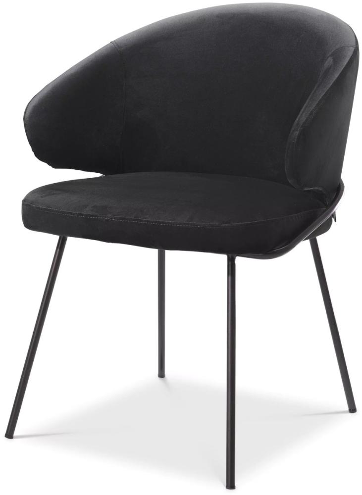EICHHOLTZ Dining Chair Kinley Roche Black velvet Bild 1