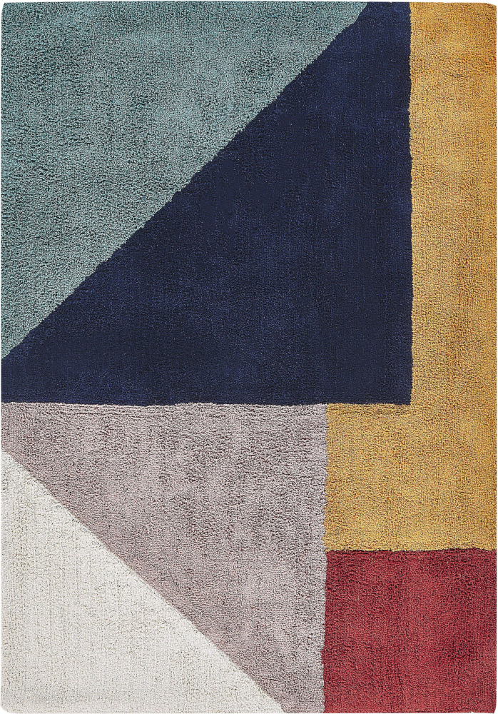 Teppich Baumwolle 160 x 230 cm mehrfarbig geometrisches Muster Kurzflor JALGAON Bild 1