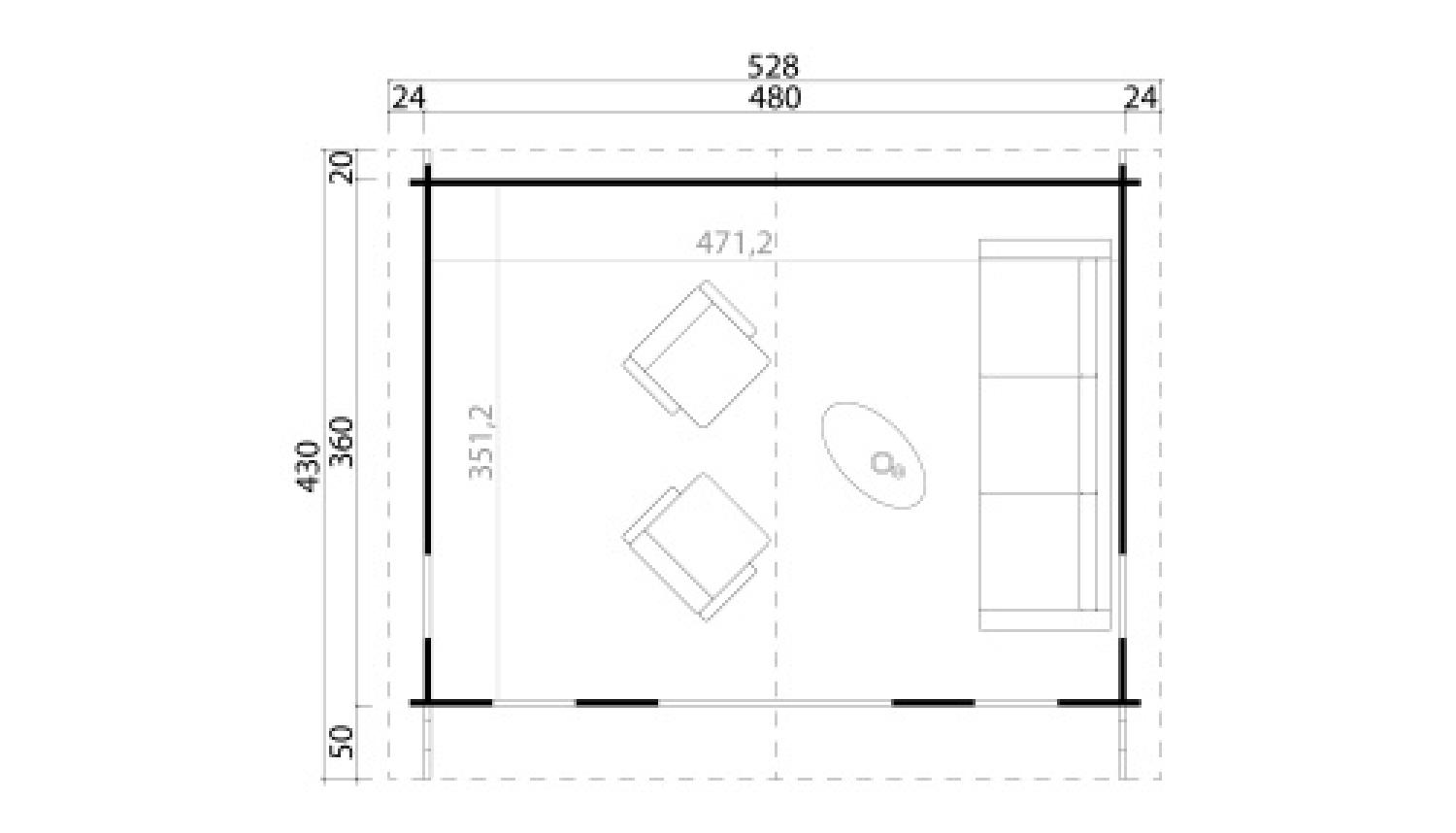 Lasita Maja Gartenhaus Elgin 44 ISO Gartenhaus aus Holz in Grau Holzhaus mit 44 mm Wandstärke Blockbohlenhaus mit Montagematerial Bild 1