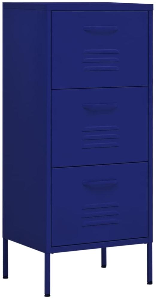 vidaXL Lagerschrank Marineblau 42,5x35x101,5 cm Stahl Bild 1