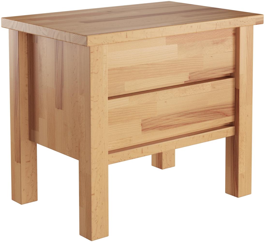 Erst-Holz Geölte Nachtkonsole Buche Massivholz Nachttisch mit zwei Schubladen 90. 20-K41 Bild 1