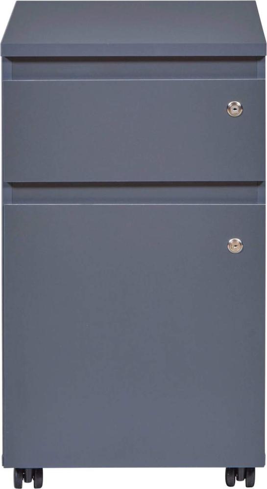 Rollcontainer FILE GUARD Schublade Tür abschließbar Grau von Interlink Bild 1