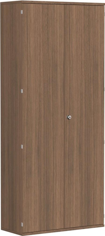 Garderobenschrank mit ausziehbarem Garderobenhalter, 100x42x230cm, Nussbaum Bild 1