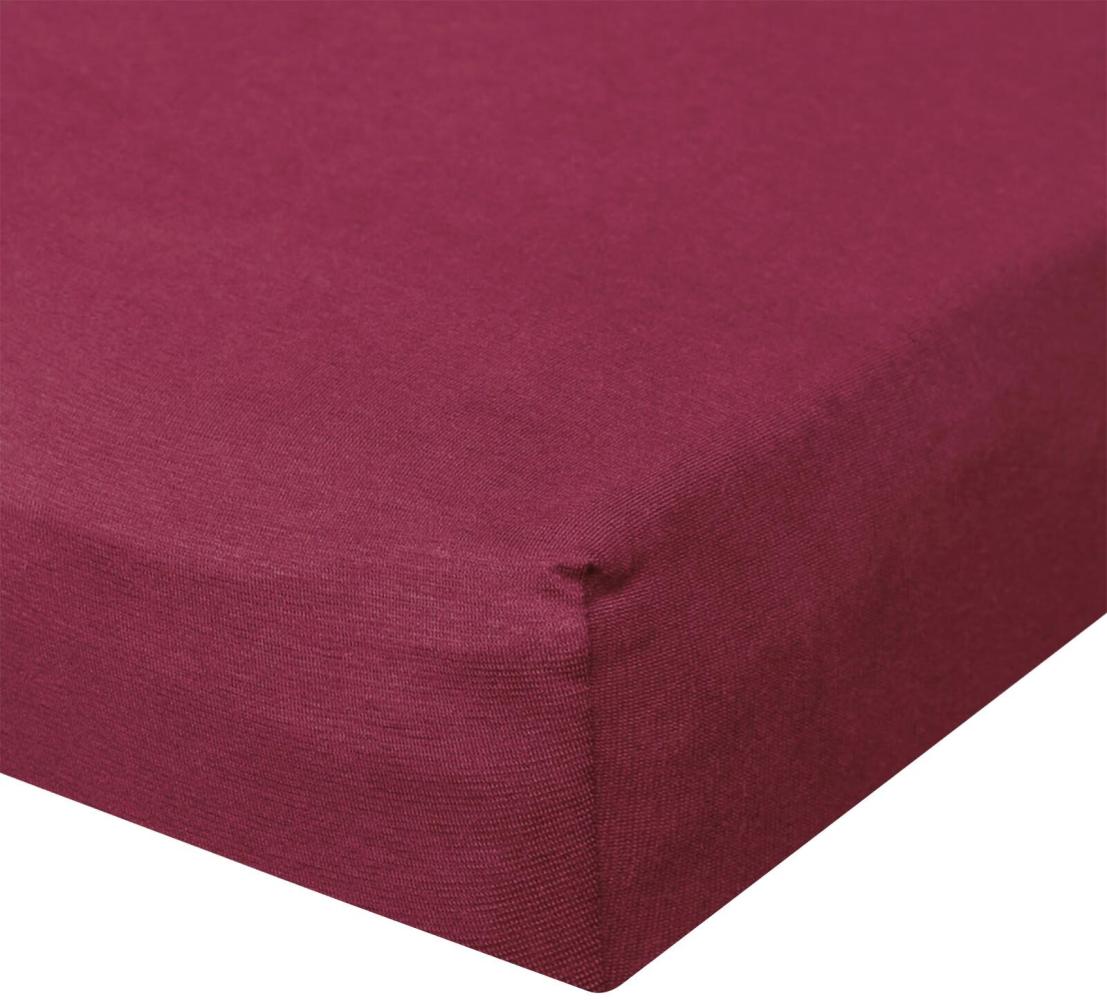 BettwarenShop Jersey Spannbetttuch Ultra-Stretch|200x220 - 220x240 cm| bordeaux Bild 1