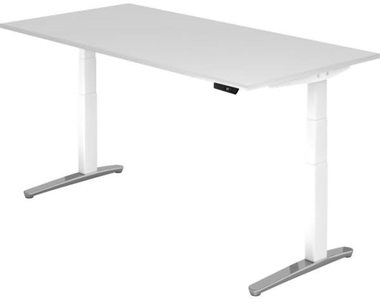 'XBHM2E' Sitz-Steh-Schreibtisch elektrisch 200x100cm Weiß Weiß, poliert Bild 1