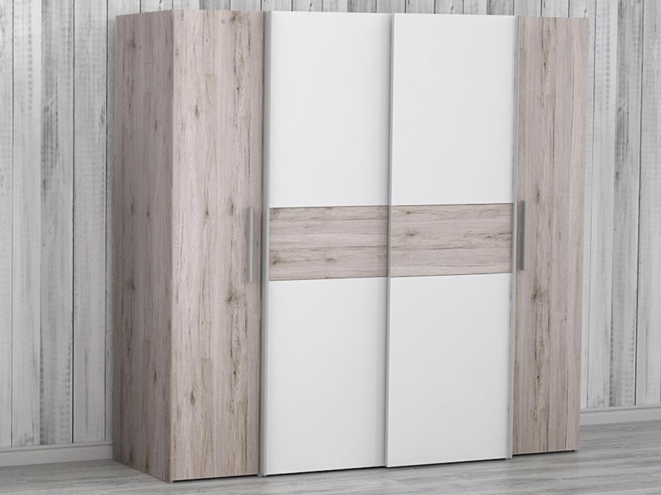 Kleiderschrank >Kaleb< in Sandeiche Nachbildung - 200,1x190,5x61,6cm (BxHxT) Bild 1