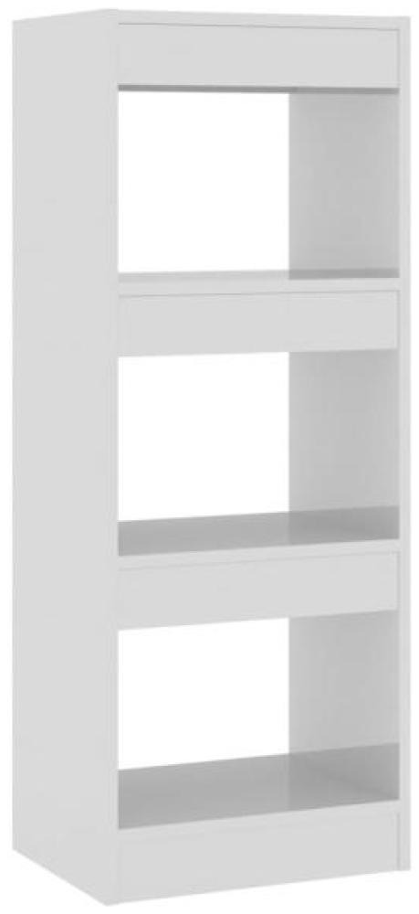 Bücherregal/Raumteiler Hochglanz-Weiß 40x30x103cm Holzwerkstoff Bild 1