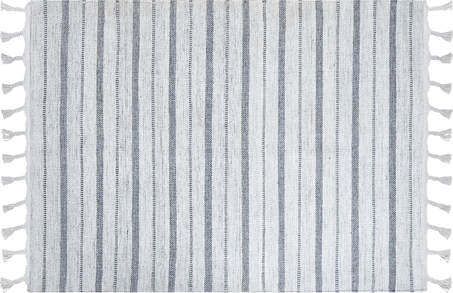 Outdoor Teppich cremeweiß grau 160 x 230 cm Streifenmuster Kurzflor BADEMLI Bild 1