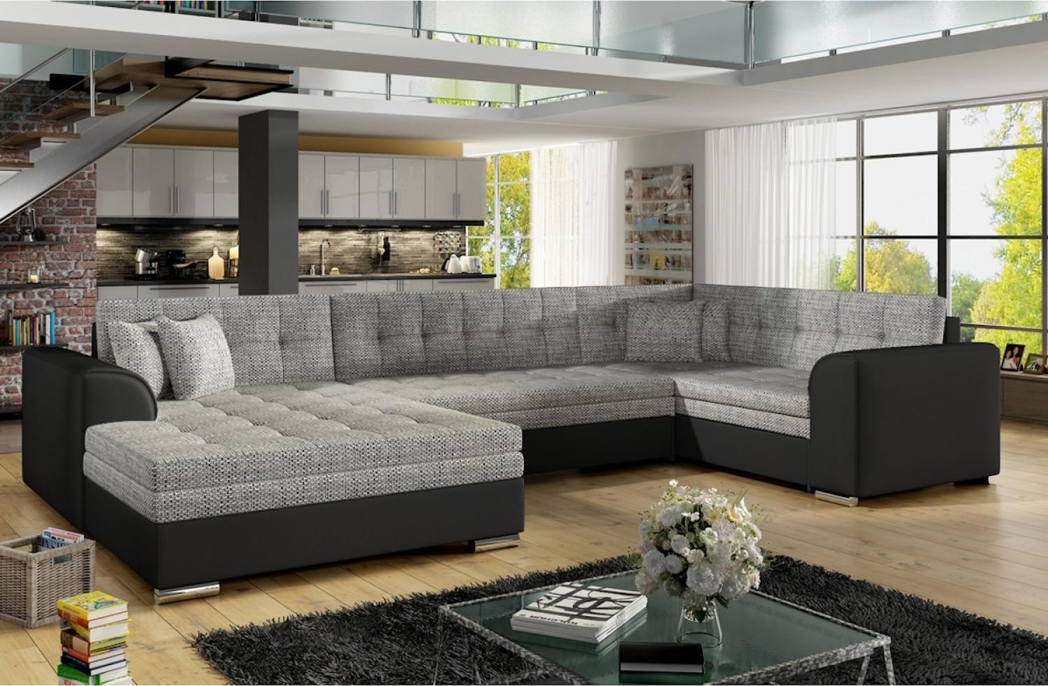 Ausziehbares Sofa DARINA, U-Form, 340x73x190, berlin 01/soft 11, link Bild 1