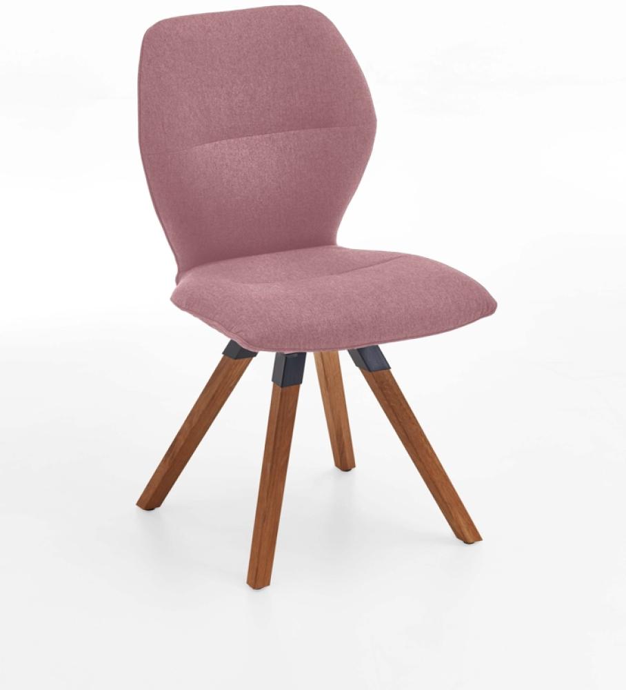 Niehoff Sitzmöbel Merlot Design-Stuhl Stativ-Gestell Massivholz/Stoff Venice 180° Drehbar mit Rückho Aubergine Eiche Massiv Bild 1