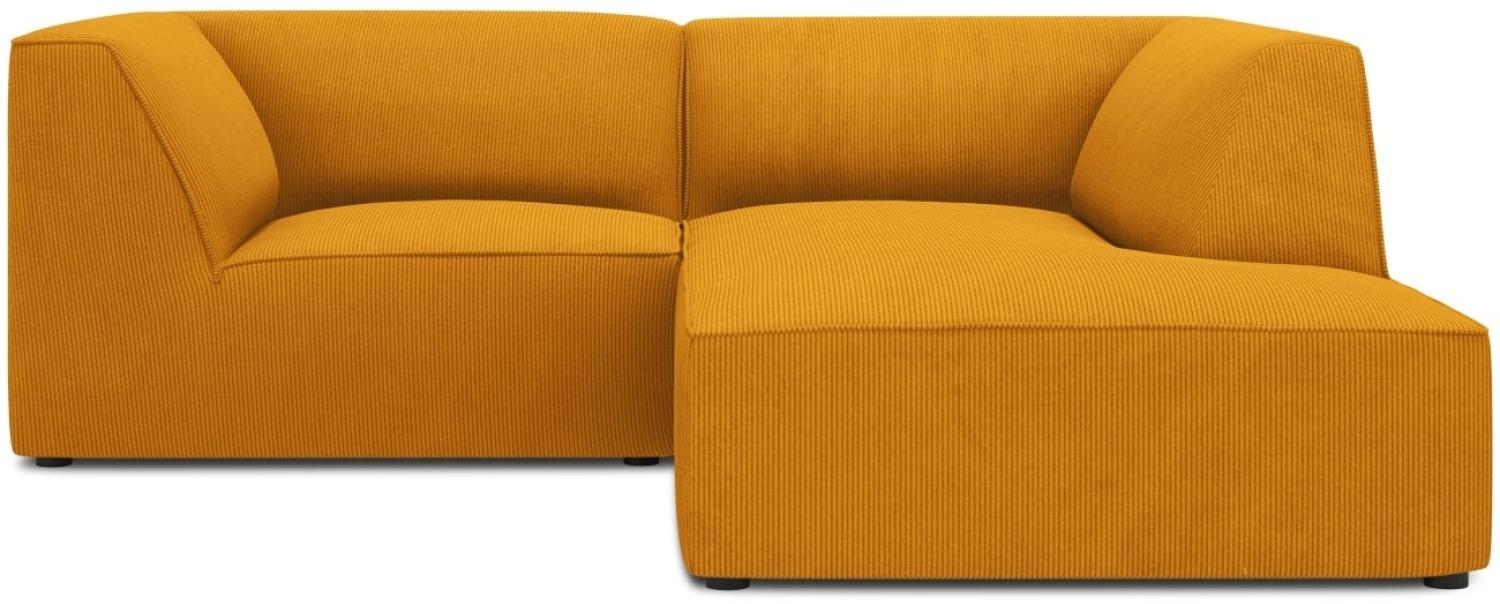 Micadoni 3-Sitzer Modular Ecke rechts Sofa Ruby | Bezug Yellow | Beinfarbe Black Plastic Bild 1