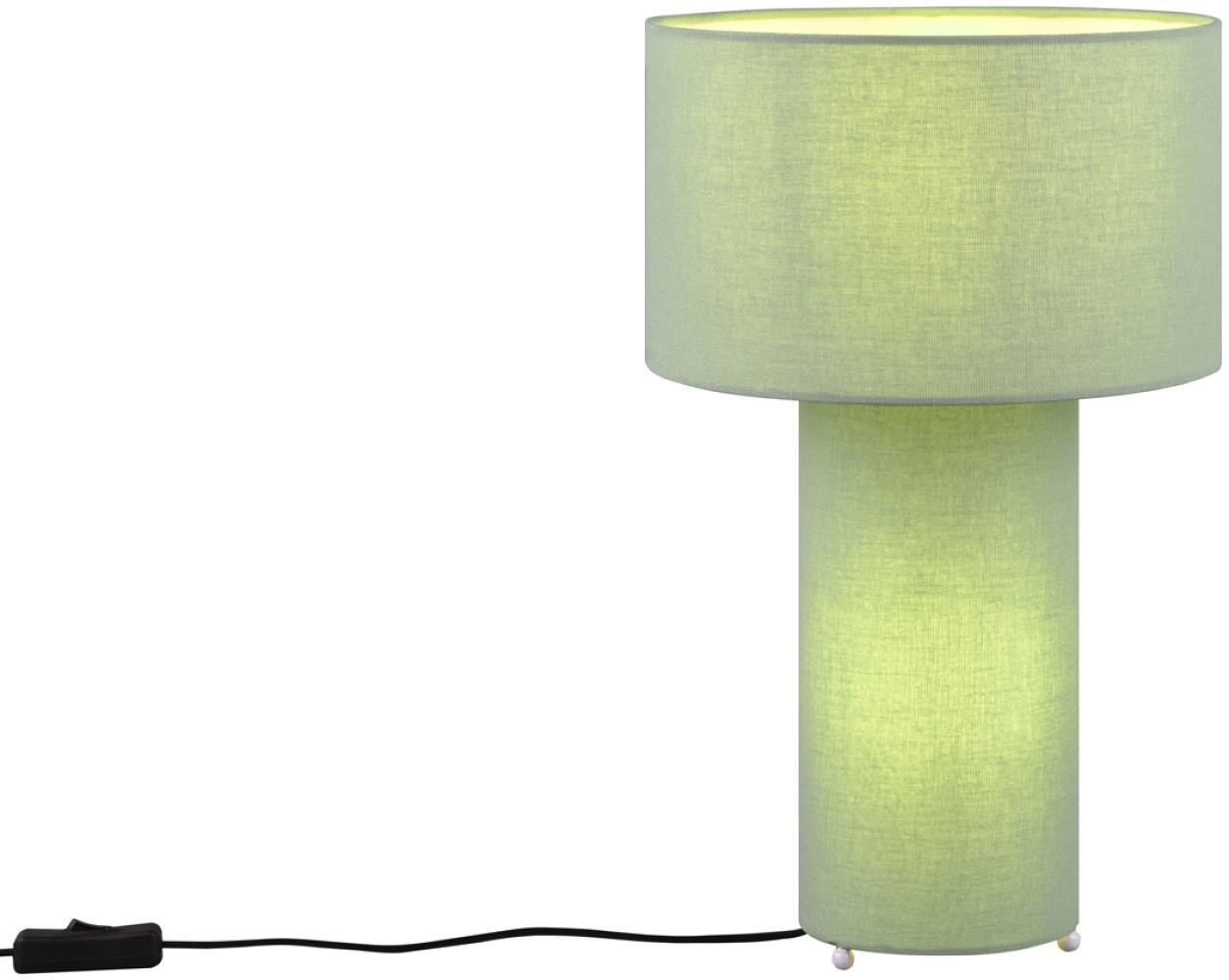 LED Tischleuchte Korpus und Lampenschirm Stoff Pistaziengrün, Höhe 40cm Bild 1