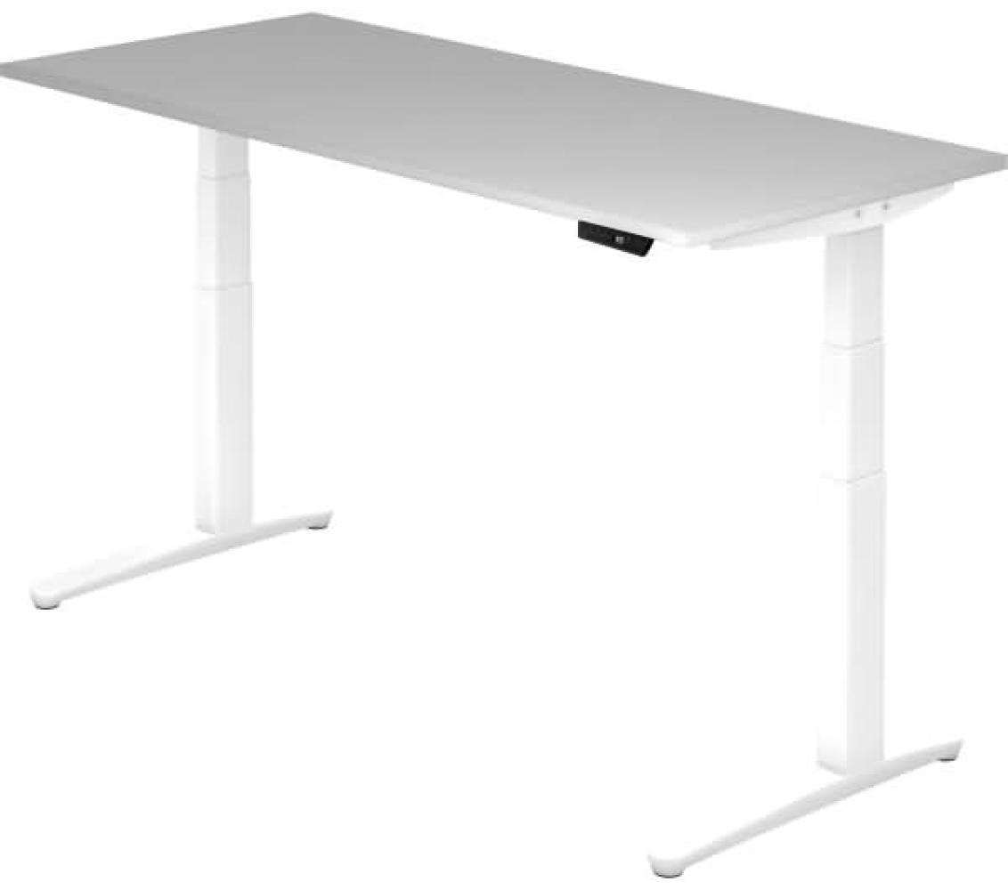 'XBHM19' Sitz-Steh-Schreibtisch elektrisch 180x80cm Grau/Weiß Bild 1