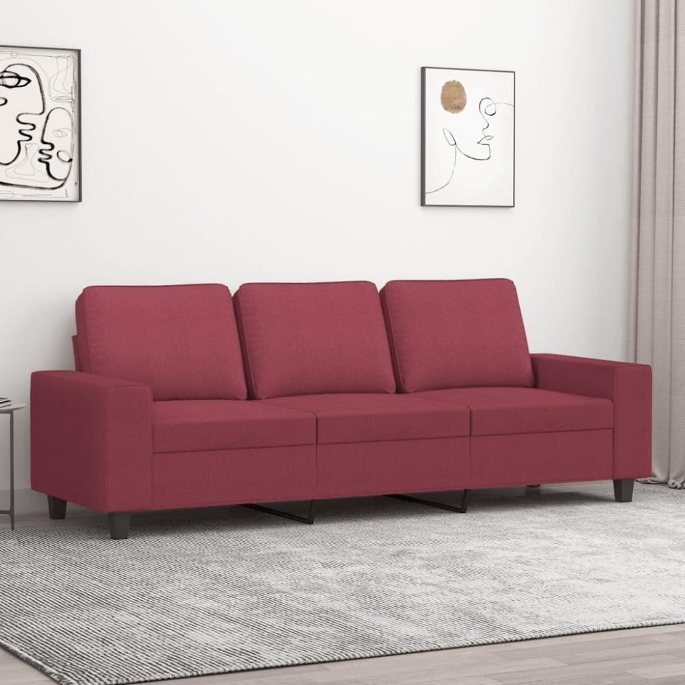 vidaXL 3-Sitzer-Sofa Weinrot 180 cm Stoff Bild 1