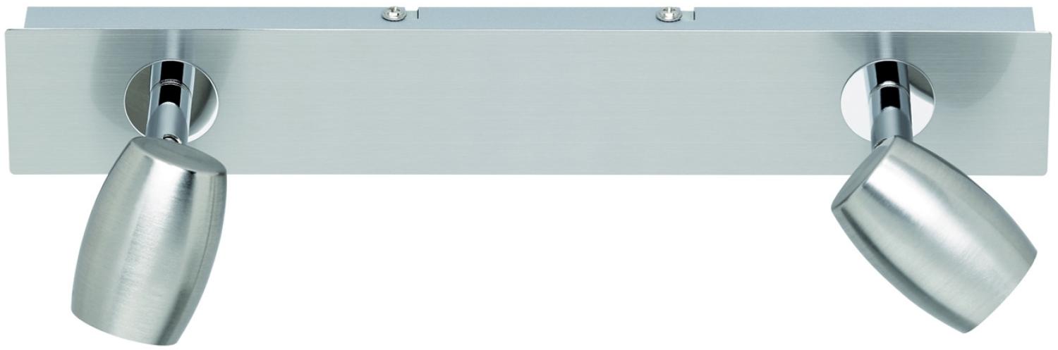 Deckenstrahler 2 Spots schwenkbar Nickel matt GU10 LED - flexible Deckenleuchte Bild 1