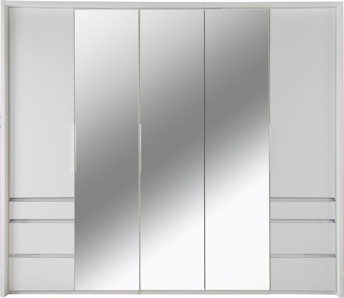Falt-/Drehtürenschrank Everly Kleiderschrank 250x56x216cm weiß Spiegel 3-türig Bild 1