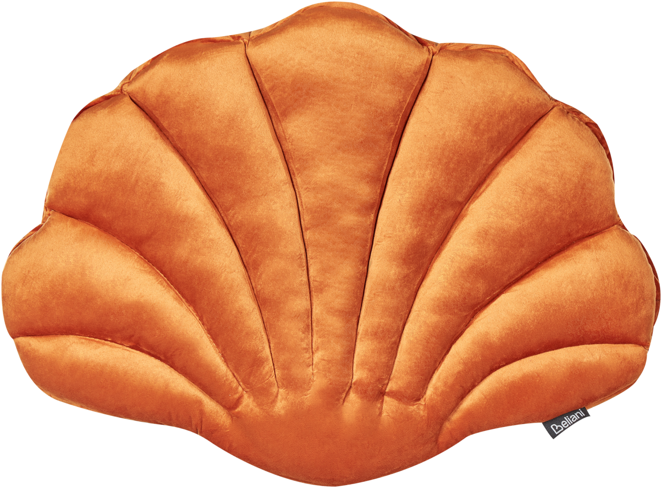 Dekokissen Muschelform Samtstoff orange 47 x 35 cm CONSOLIDA Bild 1