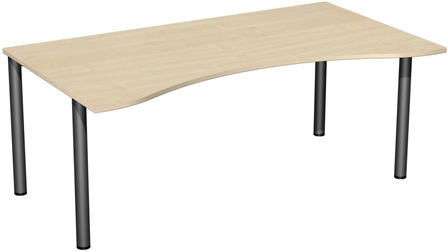 Schreibtisch '4 Fuß Flex', feste Höhe 180x100cm, Ahorn / Anthrazit Bild 1