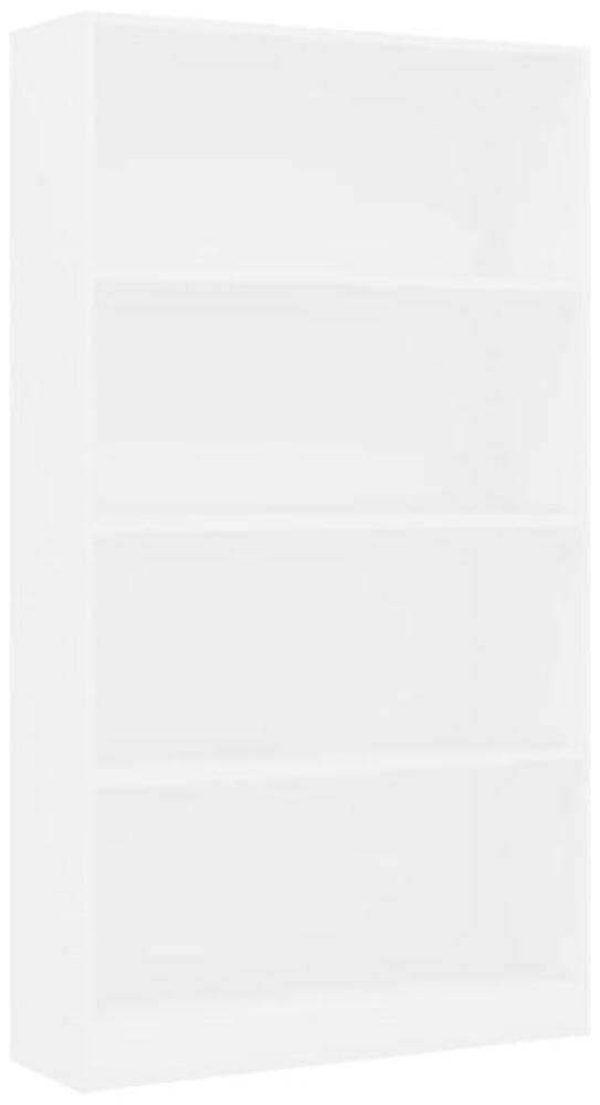 vidaXL Bücherregal 4 Fächer Weiß 80 x 24 x 142 cm Spanplatte Bild 1