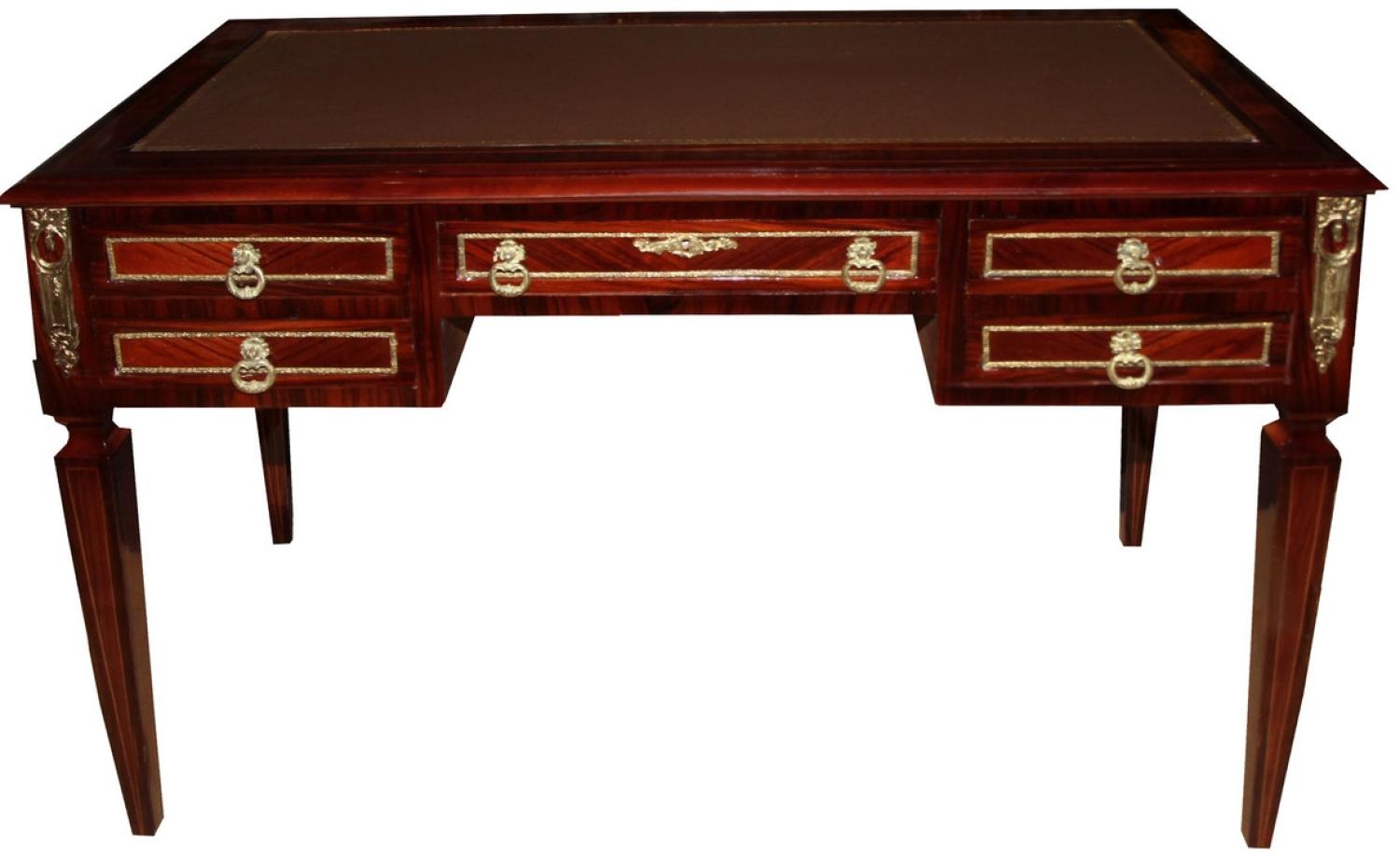 Casa Padrino Luxus Barock Schreibtisch Sekretär 5 Schubladen 120 cm - Handgefertigt aus Massivholz - Barock Schreibtisch Büro Möbel Bild 1