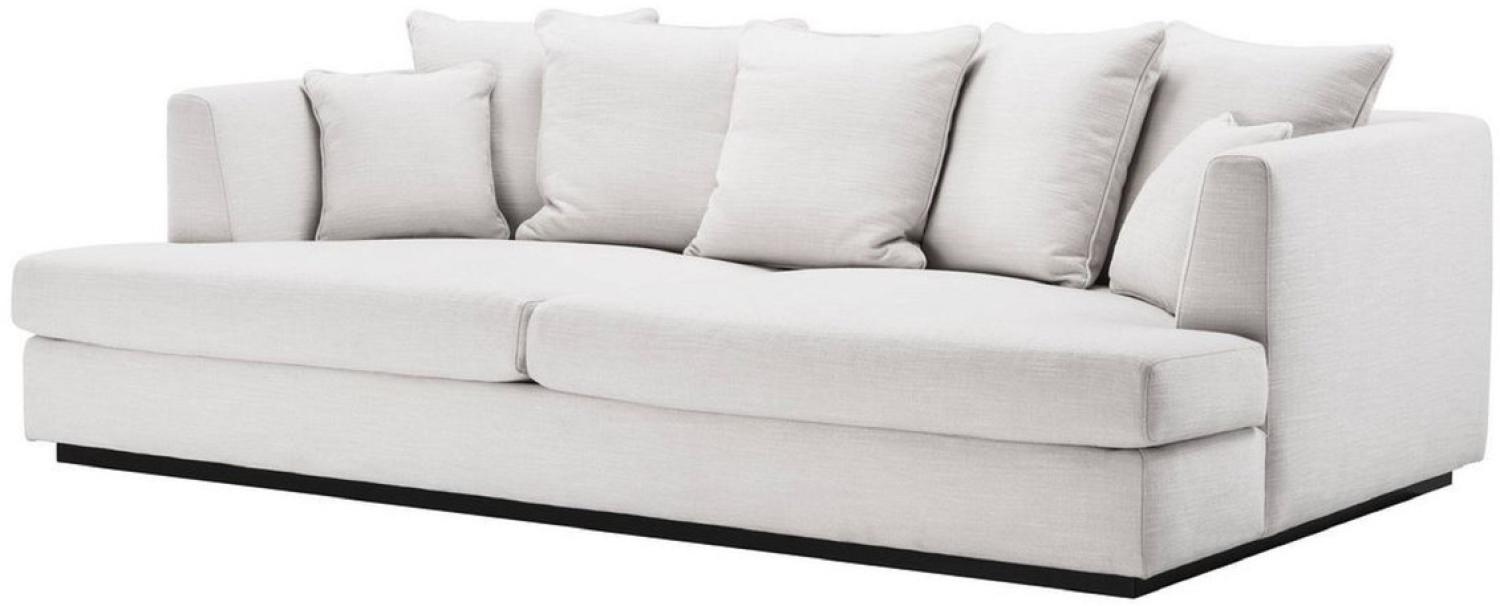 Casa Padrino Luxus Wohnzimmer Sofa Weiß / Schwarz 265 x 151 x H. 90 cm - Couch mit 7 Kissen Bild 1