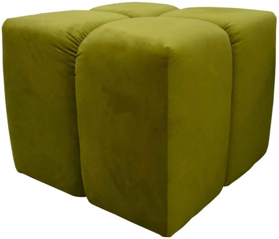 Casa Padrino Luxus Hocker / Sitzhocker Grün 60 x 60 x H. 50 cm - Wohnzimmermöbel Bild 1