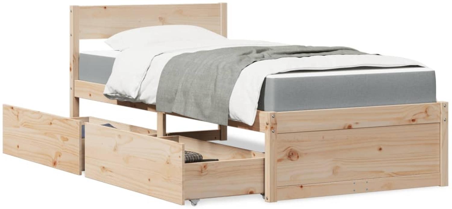 Bett mit Schubladen und Matratze 90x190 Massivholz Kiefer 3281919 Bild 1