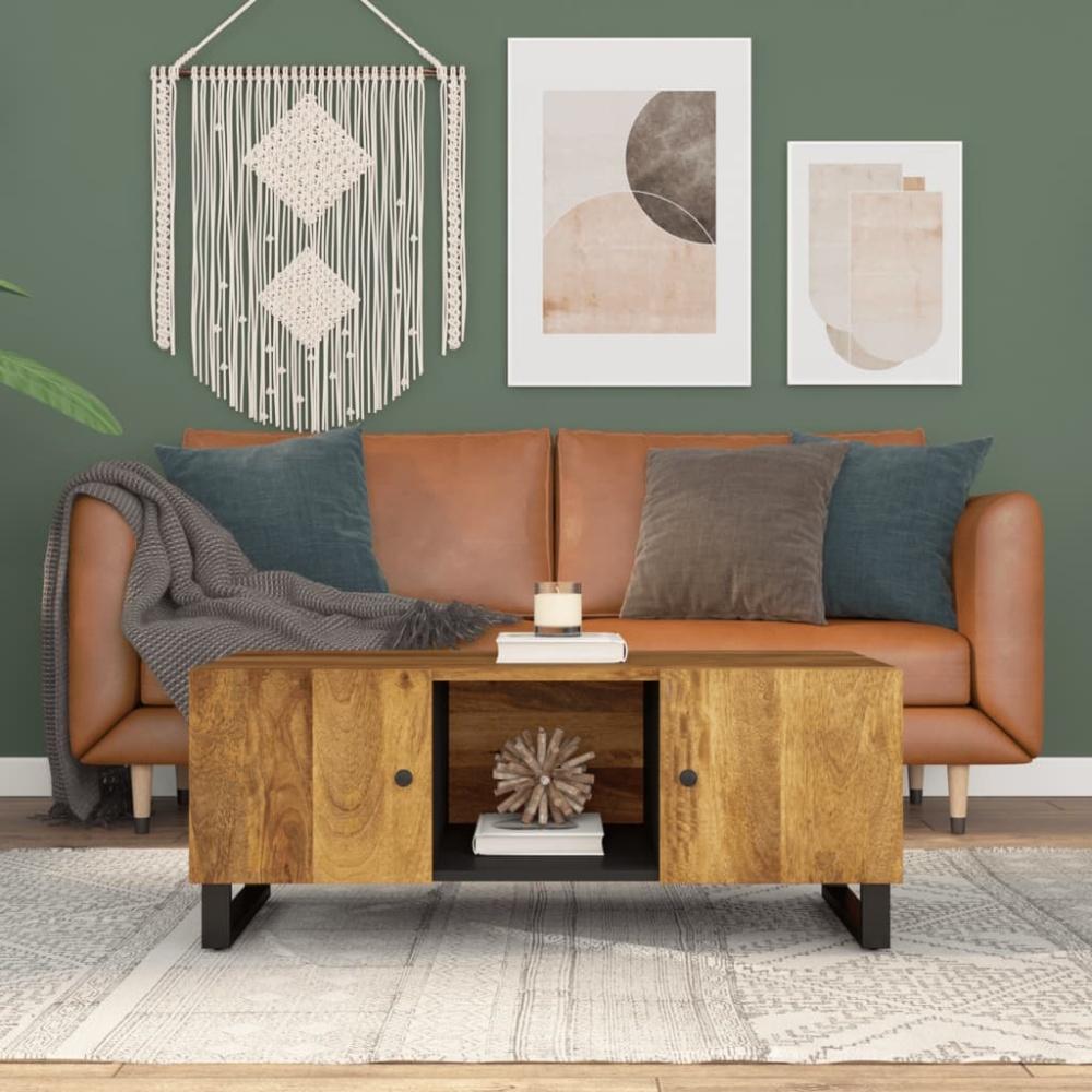 vidaXL Couchtisch 100x54x40 cm Massivholz Mango & Holzwerkstoff Bild 1