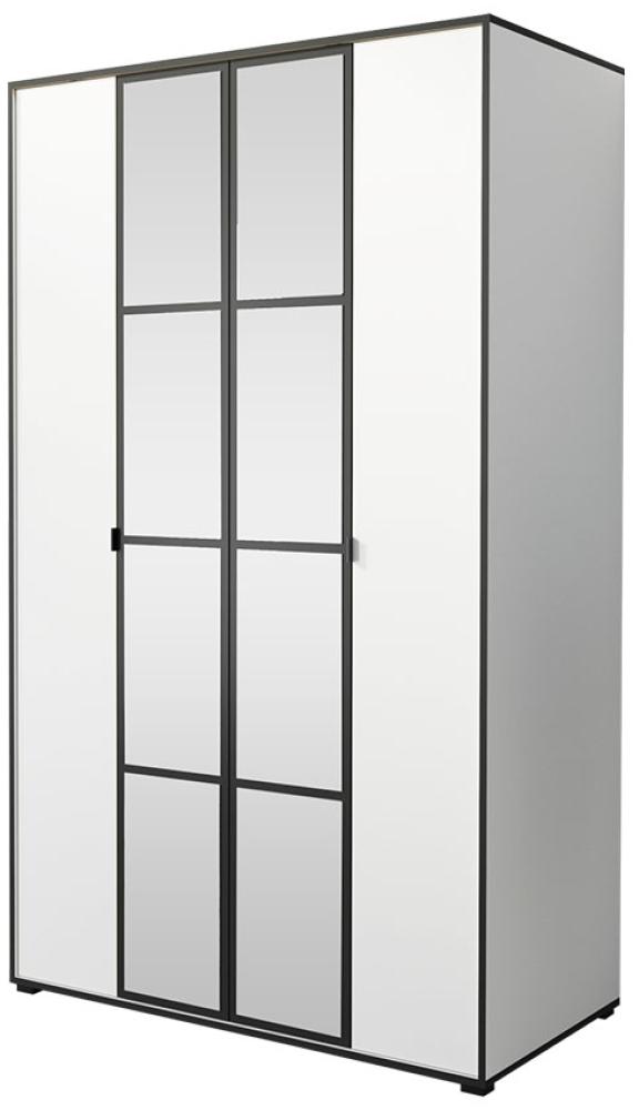 Kleiderschrank Rolites I 120 4D (Farbe: Weiß / Weiß + Schwarz) Bild 1